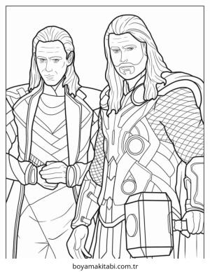 Thor boyama sayfası – sanatsal çalışma, çocuklar için