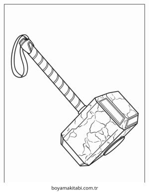 Thor boyama sayfası – eğlenceli etkinlik, el becerilerini geliştirir