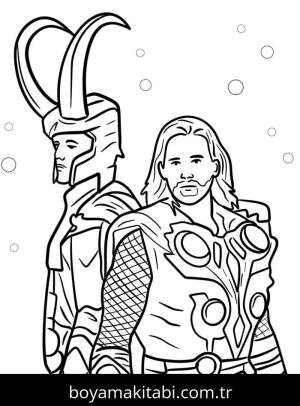 Thor boyama sayfası – kolay boyama, eğitici aktivite