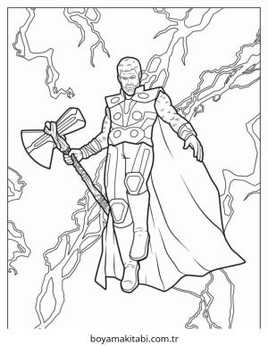Thor boyama sayfası – çocuk aktivitesi, PDF indir