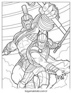 Thor boyama sayfası – boyama etkinliği, çocuk aktivitesi