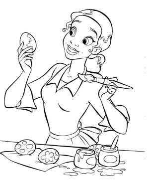 Tiana boyama sayfası,  coloring page, Prenses Tiana Yumurta Çiziyor, 