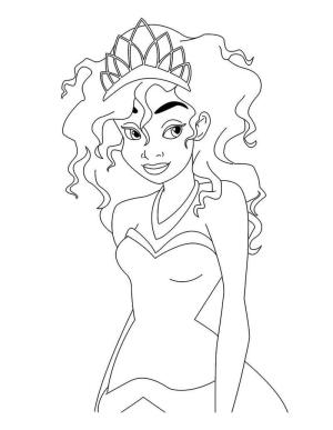 Tiana boyama sayfası,  coloring page, Prenses Tiana Basit, 