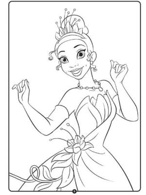 Tiana boyama sayfası,  coloring page, Prenses Tiana Gülümseyerek, 