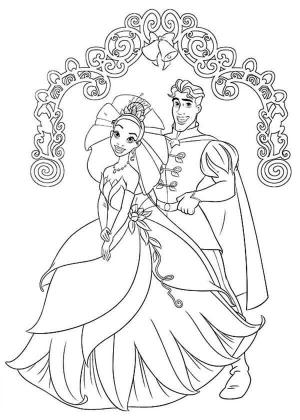 Tiana boyama sayfası,  coloring page, Prens Naveen ve Prenses Tiana’nın Düğün Günü, 