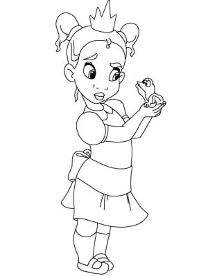 Tiana boyama sayfası,  coloring page, Prenses Tiana Kurbağayı Tutuyor, 