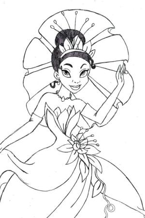 Tiana boyama sayfası,  coloring page, Prenses Tiana Temel, 