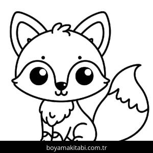 Tilki boyama sayfası – keyifli zaman, renkli çizimler