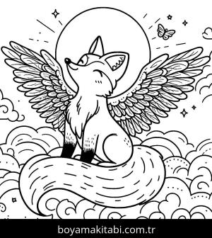 Tilki boyama sayfası, Foxes coloring page, , 