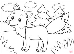 Tilki boyama sayfası, Foxes coloring page, , foxes fox 