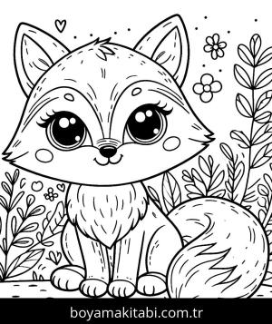 Tilki boyama sayfası, Foxes coloring page, , 