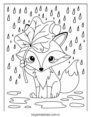 Tilki boyama sayfası – boyama etkinliği, çocuk aktivitesi