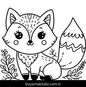 Tilki boyama sayfası, Foxes coloring page, , 