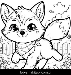 Tilki boyama sayfası, Foxes coloring page, , 