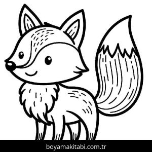 Tilki boyama sayfası – çocuk aktivitesi, PDF indir