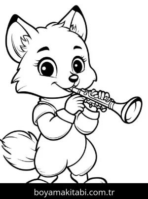 Tilki boyama sayfası – okul öncesi, evde etkinlik