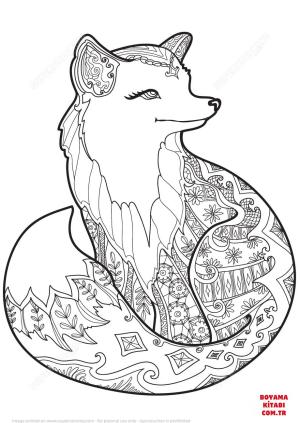 Tilki boyama sayfası, Foxes coloring page, , foxes zentangle fox 