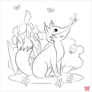 Tilki boyama sayfası, Foxes coloring page, , foxes fox 