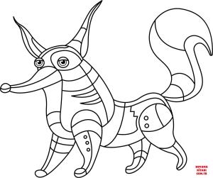 Tilki boyama sayfası, Foxes coloring page, , foxes abstract fox 