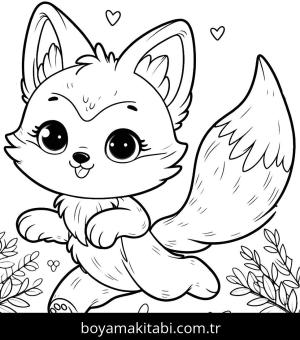 Tilki boyama sayfası, Foxes coloring page, , 
