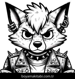 Tilki boyama sayfası, Foxes coloring page, , 