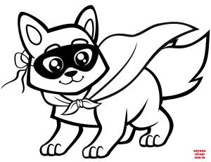 Tilki boyama sayfası, Foxes coloring page, , foxes baby fox in a mask 