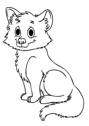 Tilki boyama sayfası, Foxes coloring page, Yavru Tilki, 