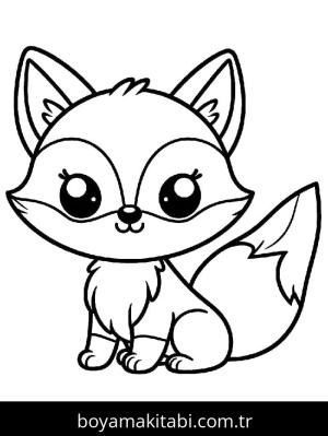 Tilki boyama sayfası – boyama etkinliği, çocuk aktivitesi