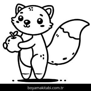 Tilki boyama sayfası – PDF indir, sevimli karakter