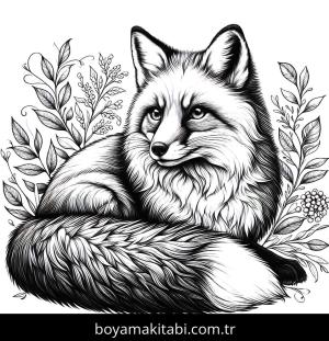 Tilki boyama sayfası, Foxes coloring page, , 
