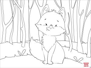 Tilki boyama sayfası, Foxes coloring page, , foxes cute fox 