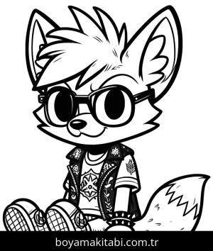 Tilki boyama sayfası, Foxes coloring page, , 