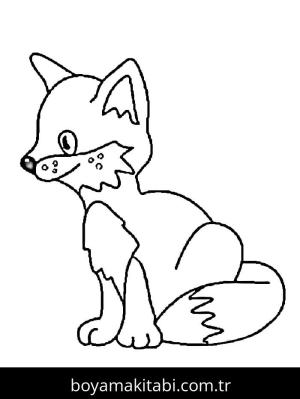 Tilki boyama sayfası – kolay boyama, eğitici aktivite