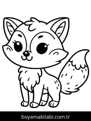 Tilki boyama sayfası – sanatsal çalışma, çocuklar için