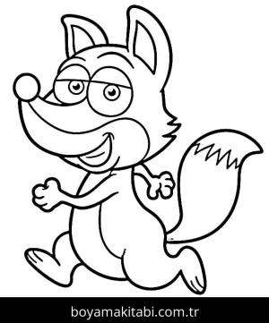 Tilki boyama sayfası – basit çizim, kolay boyama