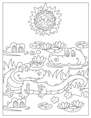 Timsah boyama sayfası,  coloring page, Aile Timsahı, 