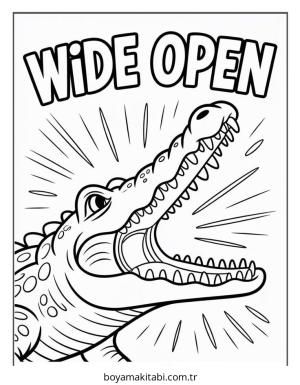 Timsah boyama sayfası – el becerilerini geliştirir, boyama çalışması