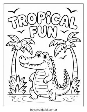 Timsah boyama sayfası – boyama çalışması, yaratıcılığı geliştirir