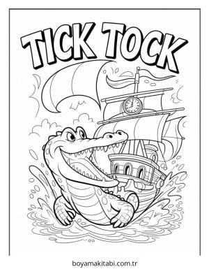 Timsah boyama sayfası – boyama çalışması, yaratıcılığı geliştirir