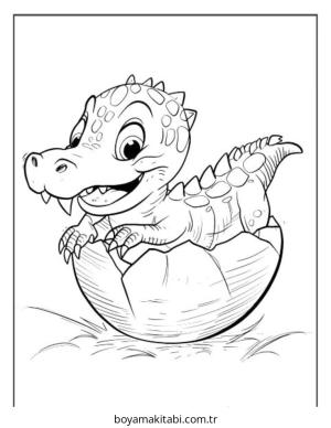 Timsah boyama sayfası – PDF indir, sevimli karakter