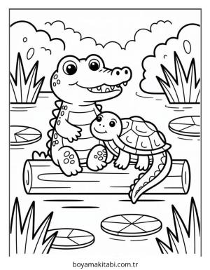 Timsah boyama sayfası – keyifli zaman, renkli çizimler