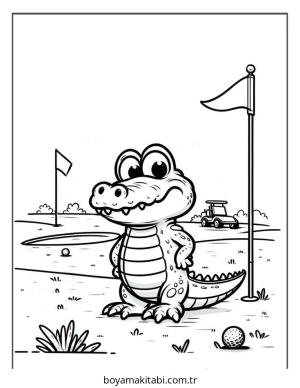 Timsah boyama sayfası – basit çizim, kolay boyama