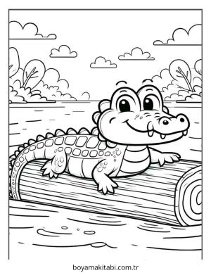 Timsah boyama sayfası – yaratıcılığı geliştirir, keyifli zaman