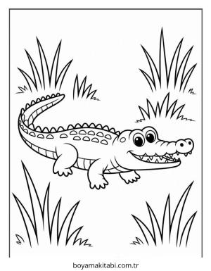 Timsah boyama sayfası – okul öncesi, evde etkinlik