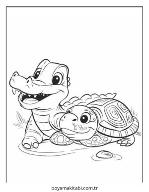 Timsah boyama sayfası – okul öncesi, evde etkinlik