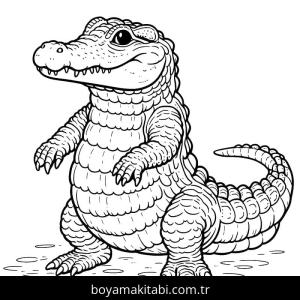 Timsah boyama sayfası – basit çizim, kolay boyama