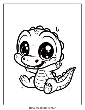 Timsah boyama sayfası – eğlenceli etkinlik, el becerilerini geliştirir