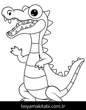 Timsah boyama sayfası – çocuk aktivitesi, PDF indir