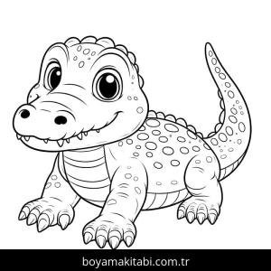 Timsah boyama sayfası – el becerilerini geliştirir, boyama çalışması