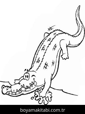 Timsah boyama sayfası – PDF indir, sevimli karakter